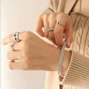 14K White Gold 5ct Diamond Tennis Bracelet Womens 3 Row Three 5 cts Diamonds ct